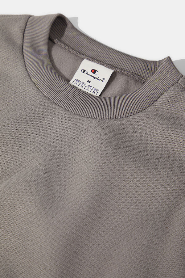 Gri Relax Kalıp Bisiklet Yaka Sweatshirt 3