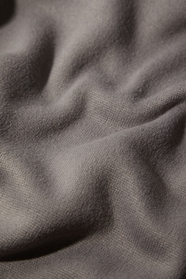 Gri Relax Kalıp Bisiklet Yaka Sweatshirt 5