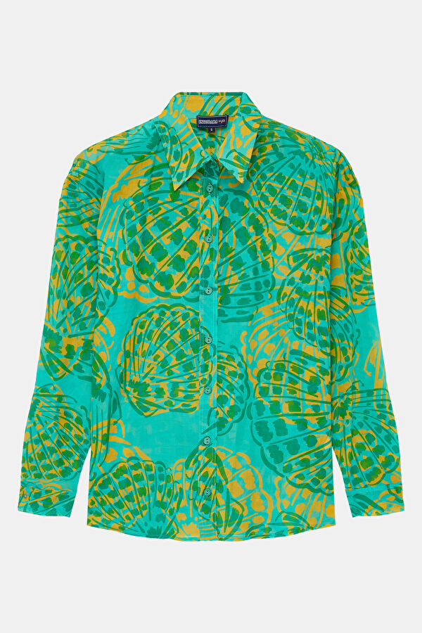 Green Patterned Women's Shirt