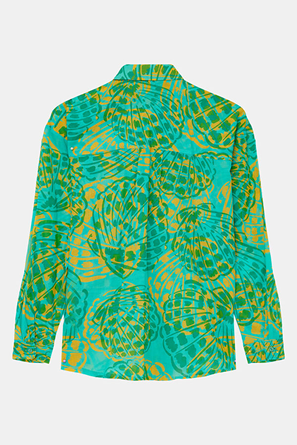 Green Patterned Women's Shirt 2