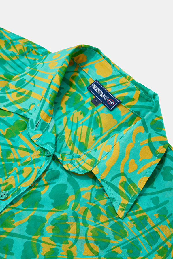 Green Patterned Women's Shirt 3