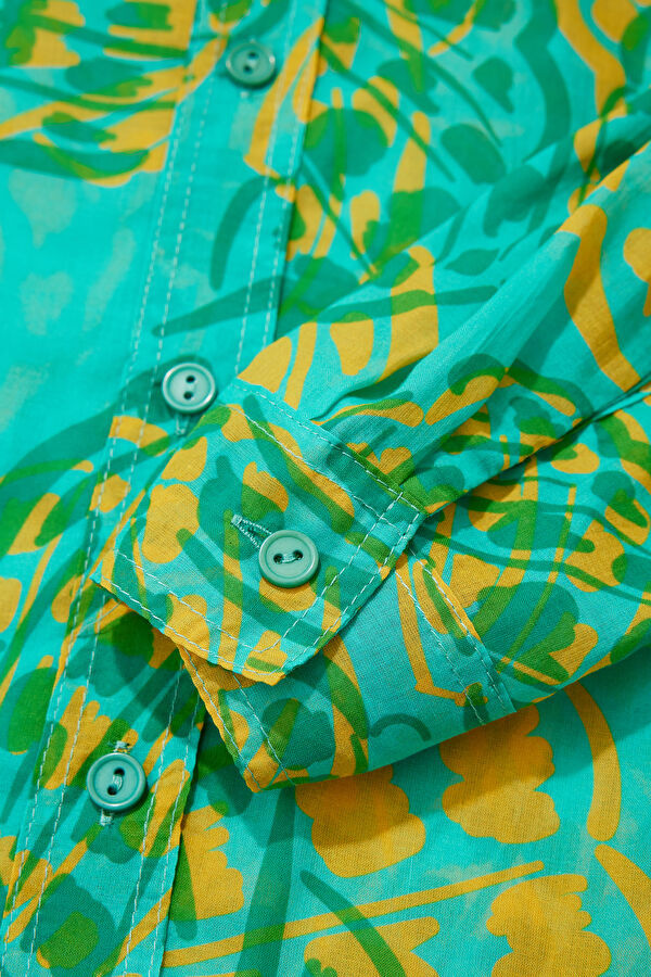 Green Patterned Women's Shirt 4