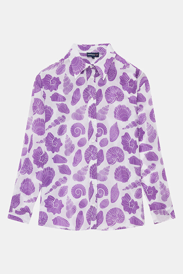 Purple Patterned Women's Shirt
