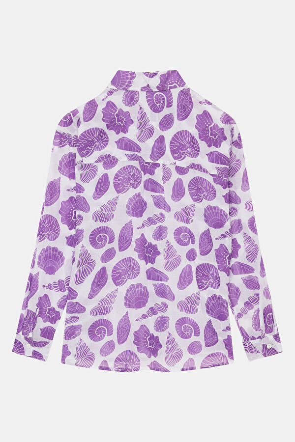 Purple Patterned Women's Shirt 2