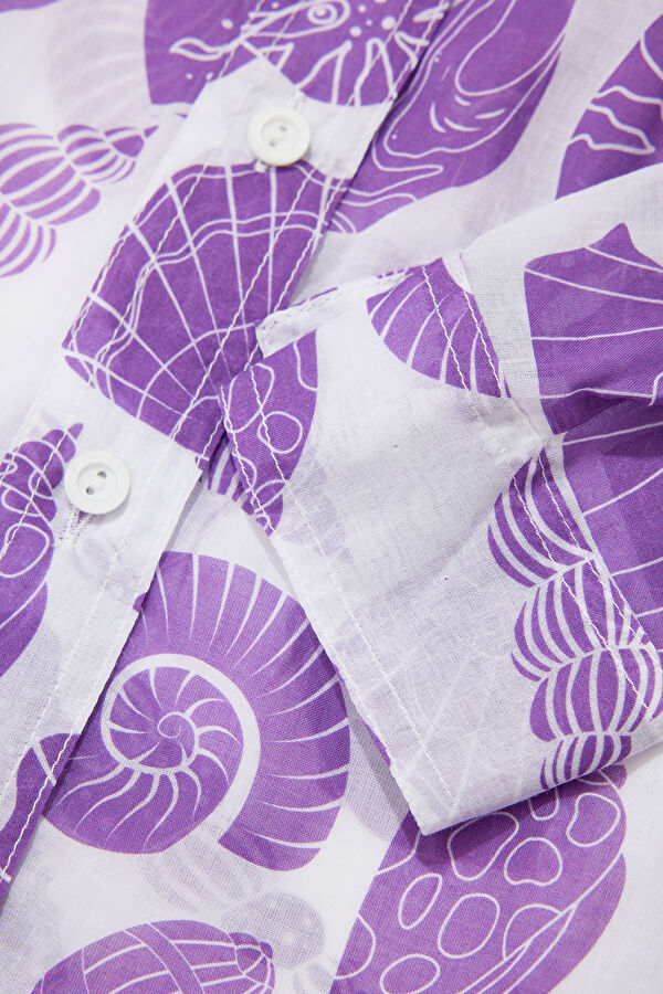 Purple Patterned Women's Shirt 4