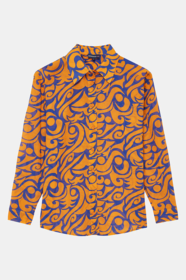 Women's Shirt with Orange Pattern