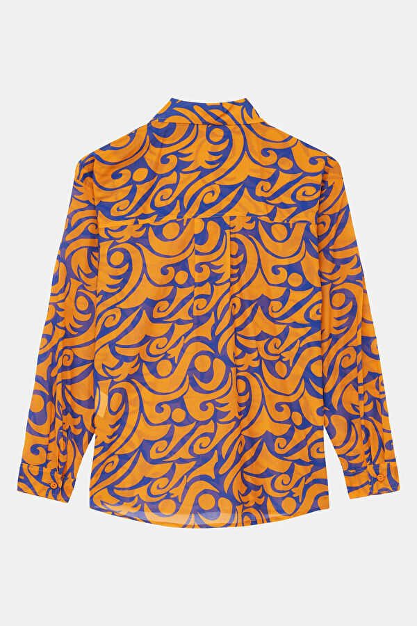 Women's Shirt with Orange Pattern 2
