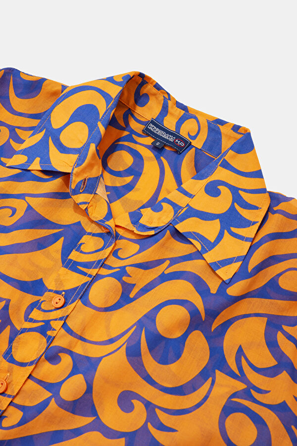 Women's Shirt with Orange Pattern 3