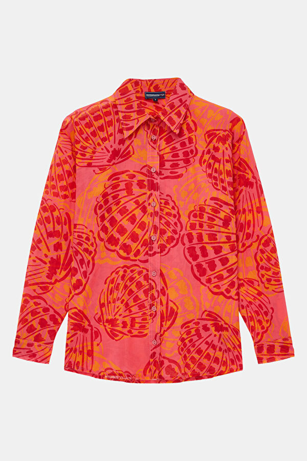 Coral Patterned Women's Shirt