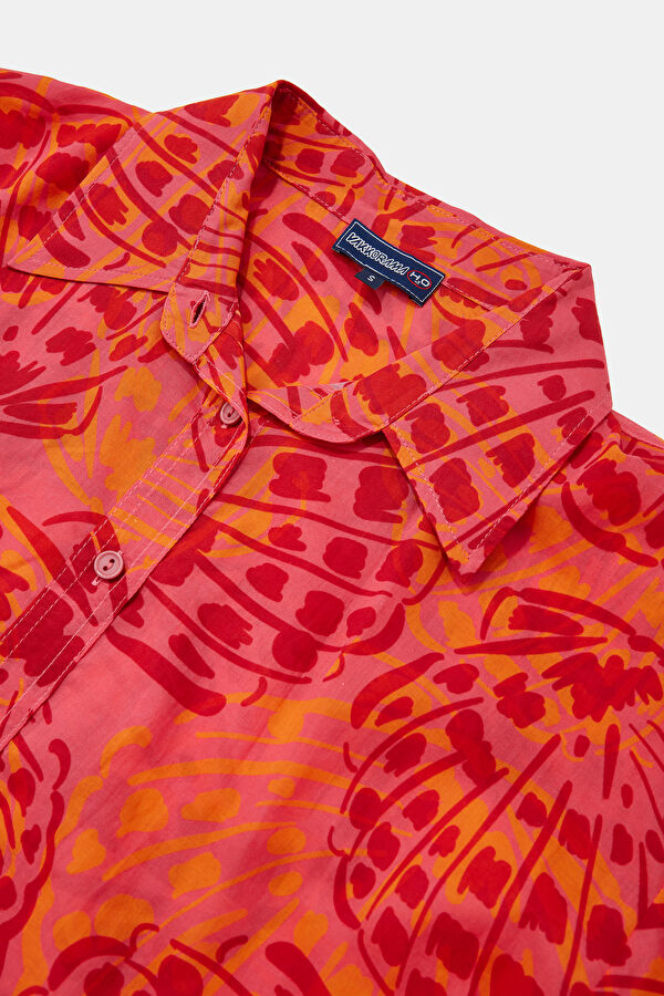 Coral Patterned Women's Shirt 3