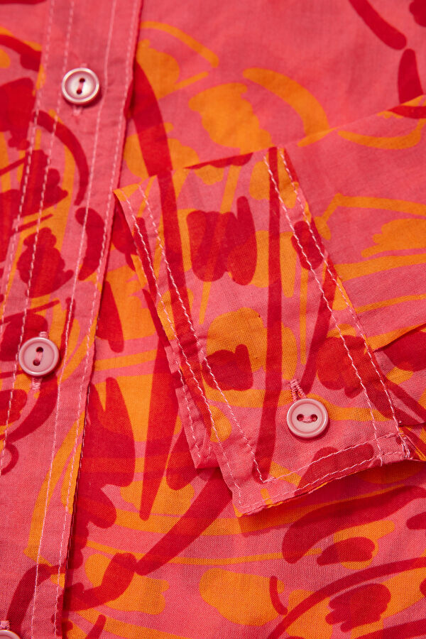 Coral Patterned Women's Shirt 4
