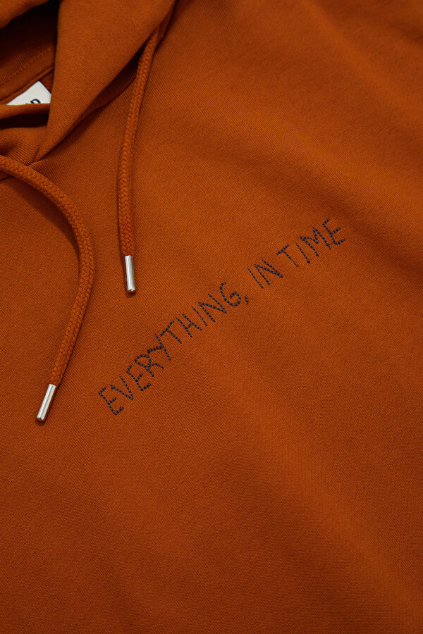 Kiremit Kapuşonlu Erkek Sweatshirt 3