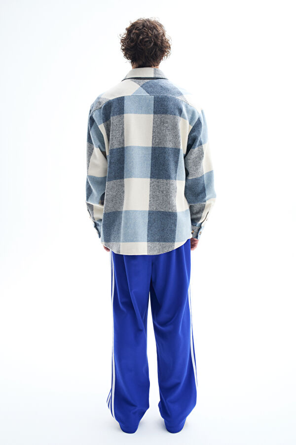 Blue Plaid Flannel Men's Shirt 2