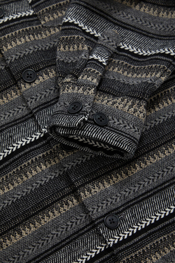 Black Patterned Men's Shirt 4