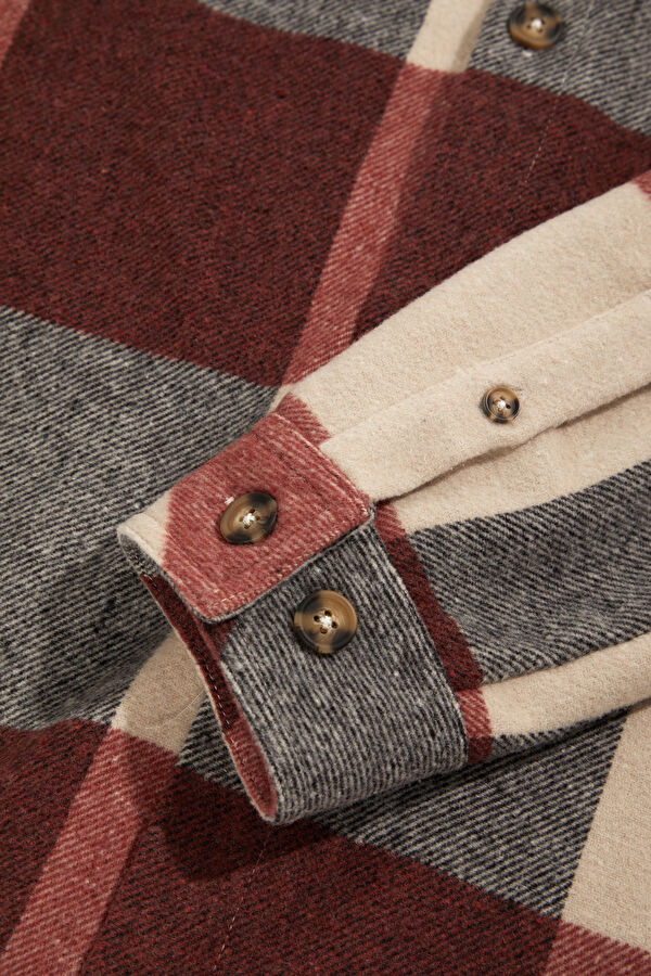 Pink Plaid Flannel Men's Shirt 4