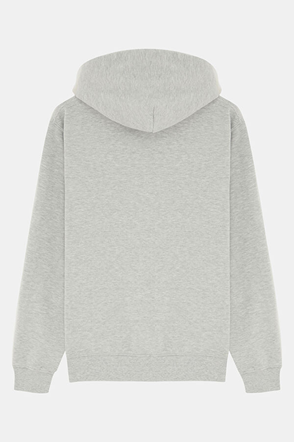 Gri Kapuşonlu Erkek Sweatshirt 2