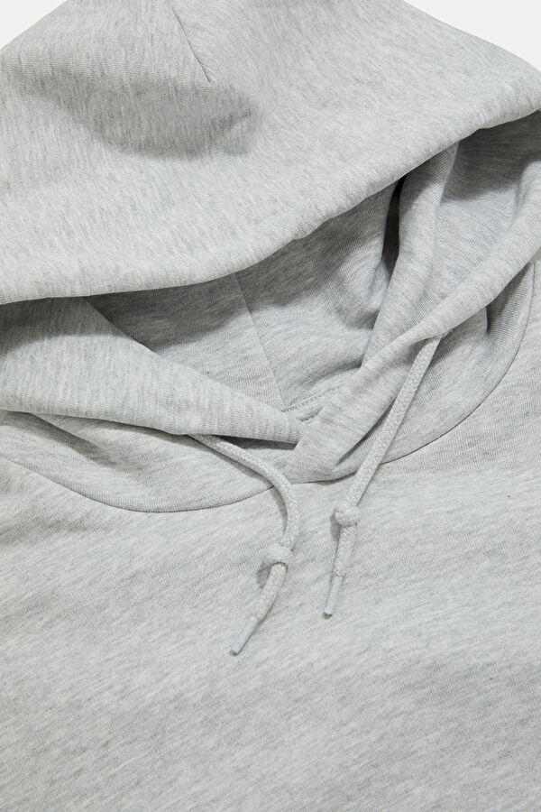 Gri Kapuşonlu Erkek Sweatshirt 3