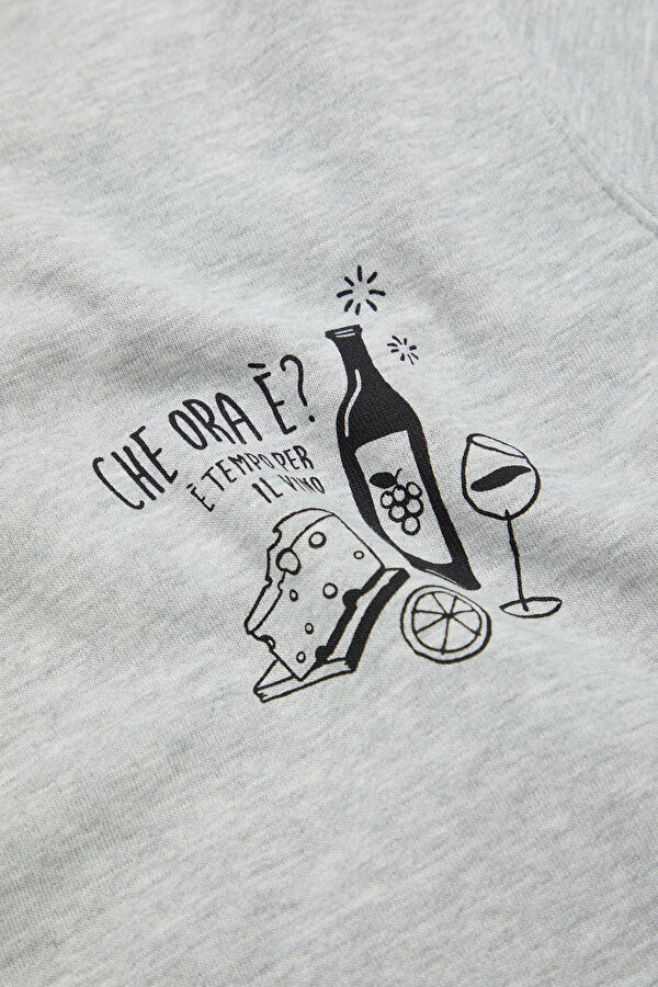 Gri Kapuşonlu Erkek Sweatshirt 4