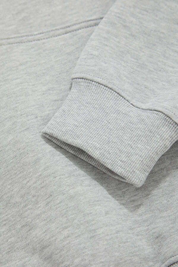 Gri Kapuşonlu Erkek Sweatshirt 5