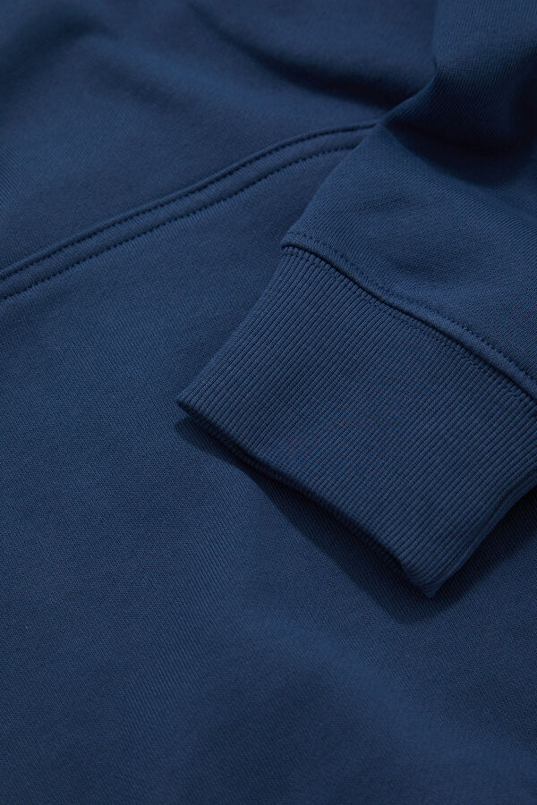 Mavi Kapuşonlu Erkek Sweatshirt 4