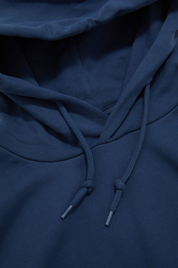 Mavi Kapuşonlu Erkek Sweatshirt 5