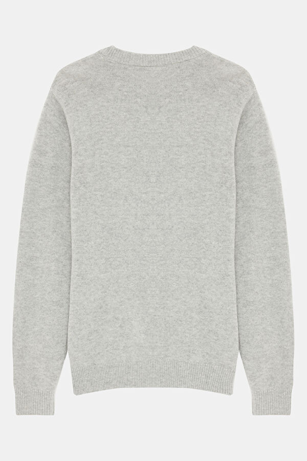 Light Grey Knitted Men's Sweater 2