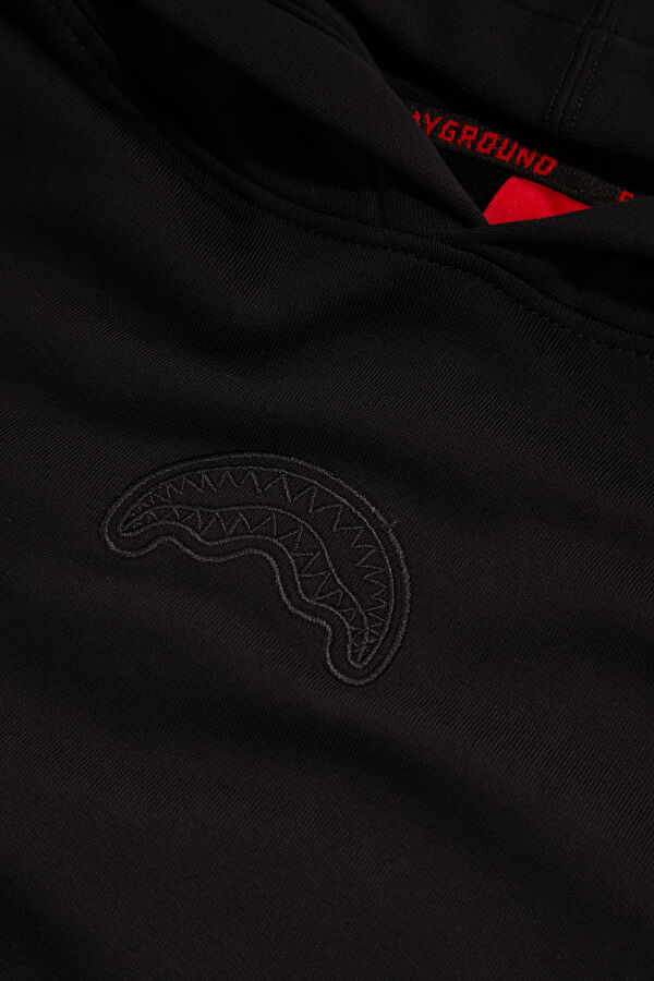 Siyah Relax Kalıp Kapüşonlu Erkek Sweatshirt 3