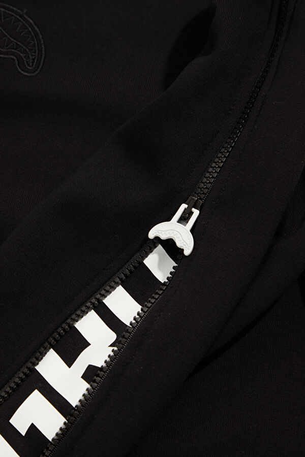 Siyah Relax Kalıp Kapüşonlu Erkek Sweatshirt 4