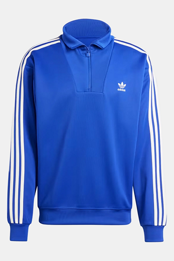Lacivert Relax Kalıp Dik Yaka Erkek Sweatshirt
