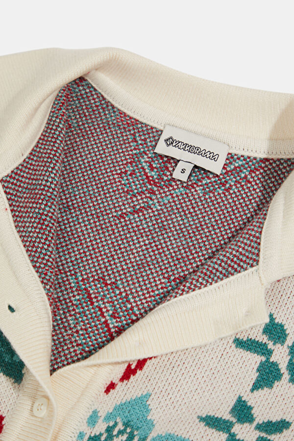 Multicolored Patterned Knitted Women's Cardigan 3