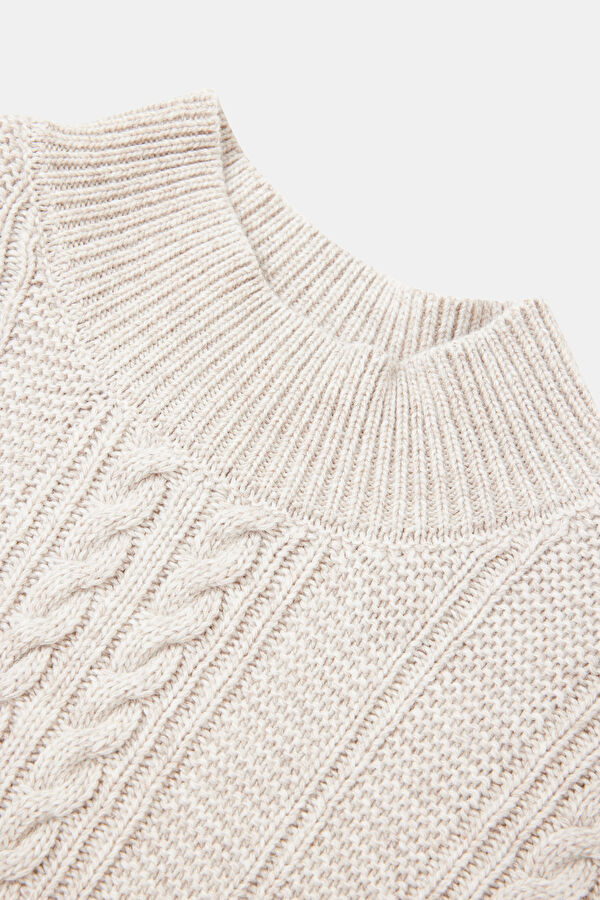 Beige Knitted Pattern Women's Sweater 3
