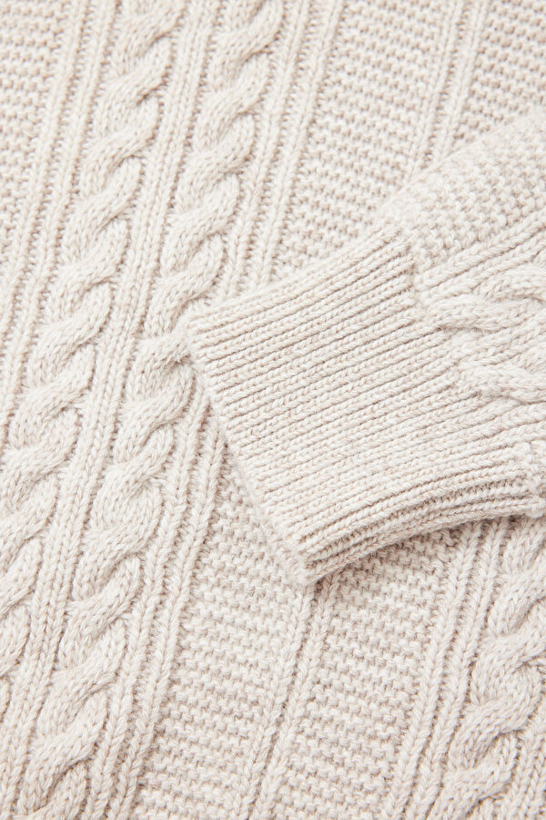 Beige Knitted Pattern Women's Sweater 4