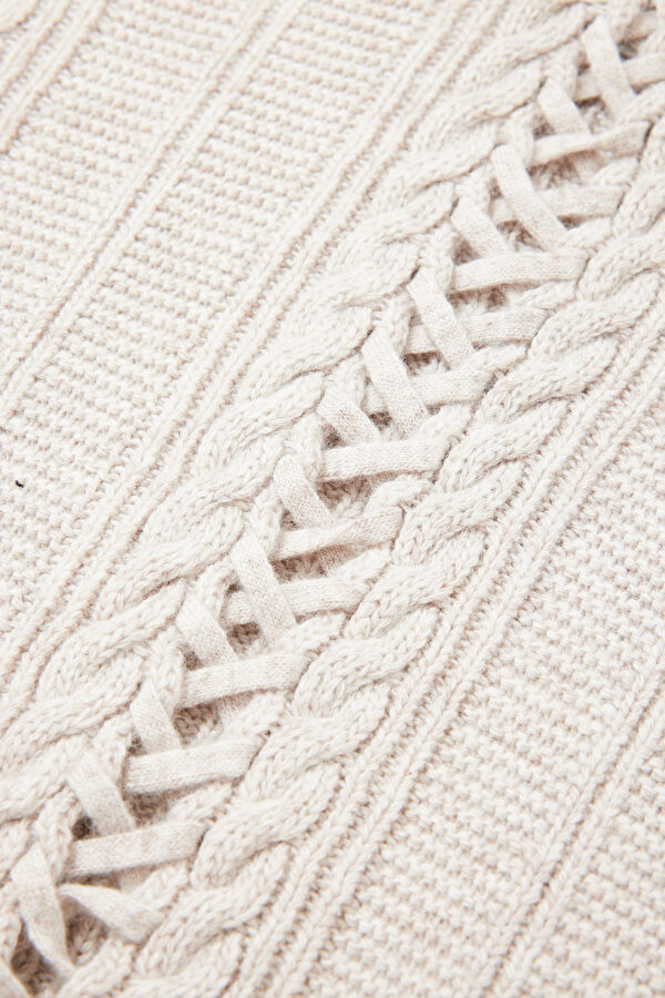 Beige Knitted Pattern Women's Sweater 5