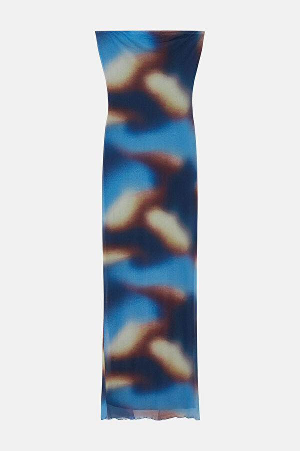 Blue Patterned Maxi Dress 3