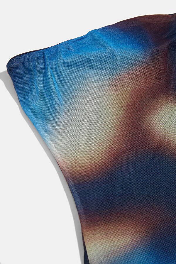 Blue Patterned Maxi Dress 5