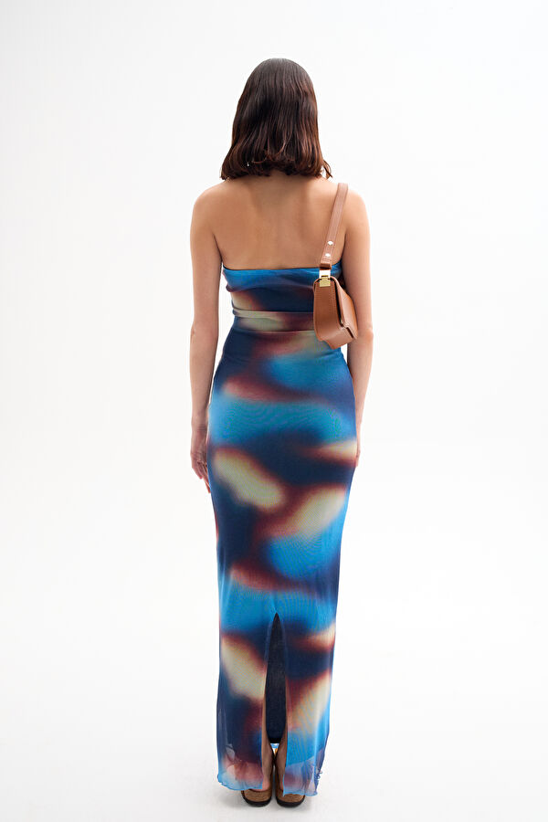 Blue Patterned Maxi Dress 2