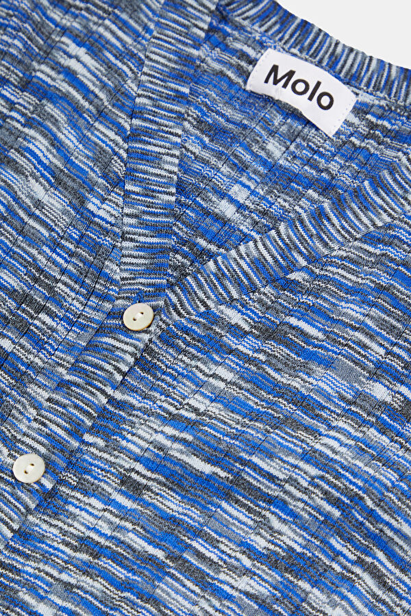 Blue Patterned Wool Kids' Cardigan 4
