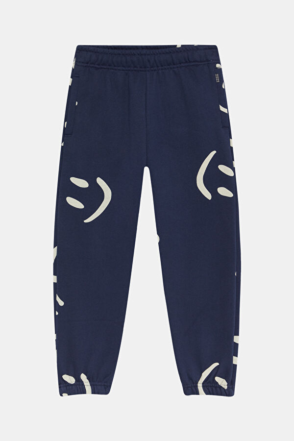 Navy Blue Tube Leg Sports Trousers