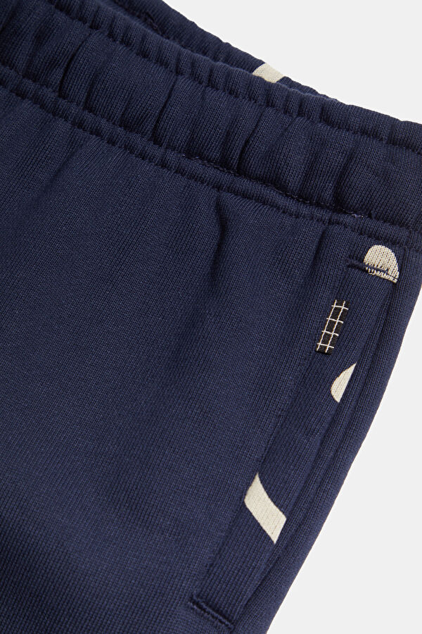 Navy Blue Tube Leg Sports Trousers 3