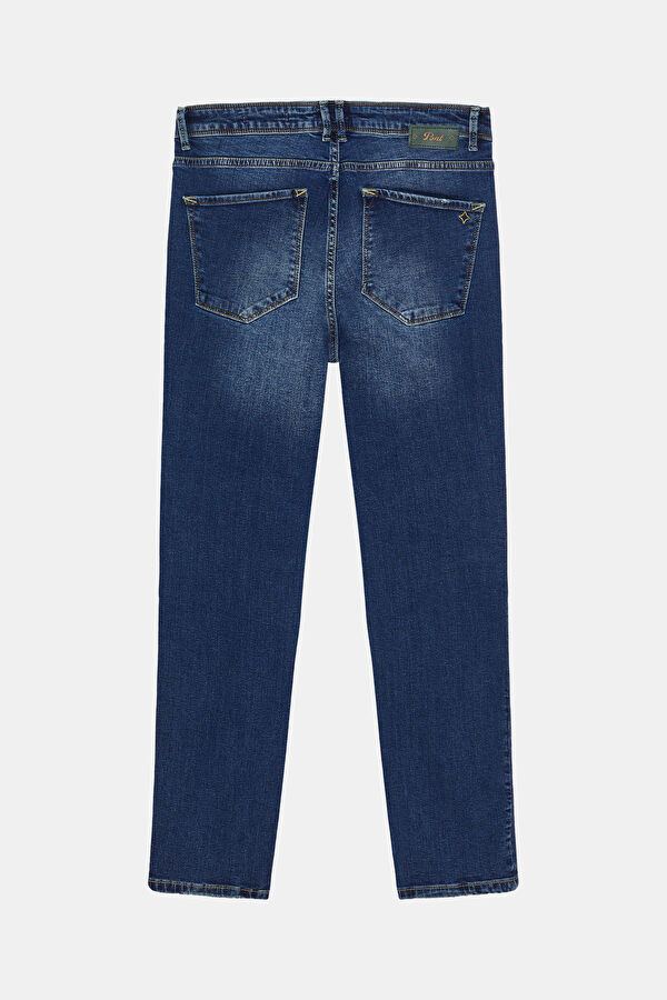 Blue Straight Leg Denim Jeans Men's Trousers 2