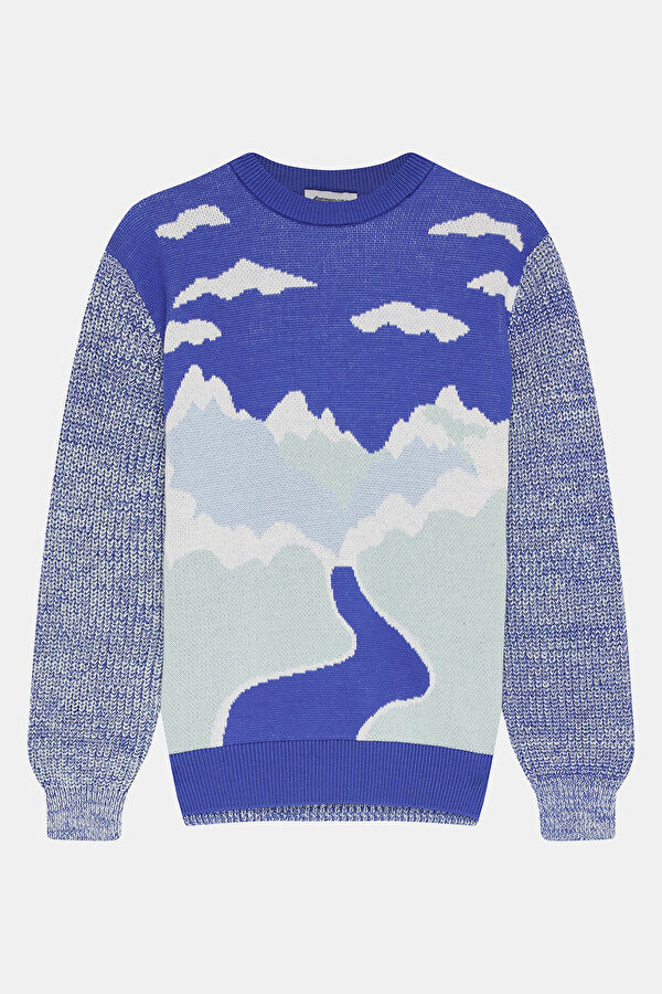 Colorful Patterned Knit Kids' Sweater