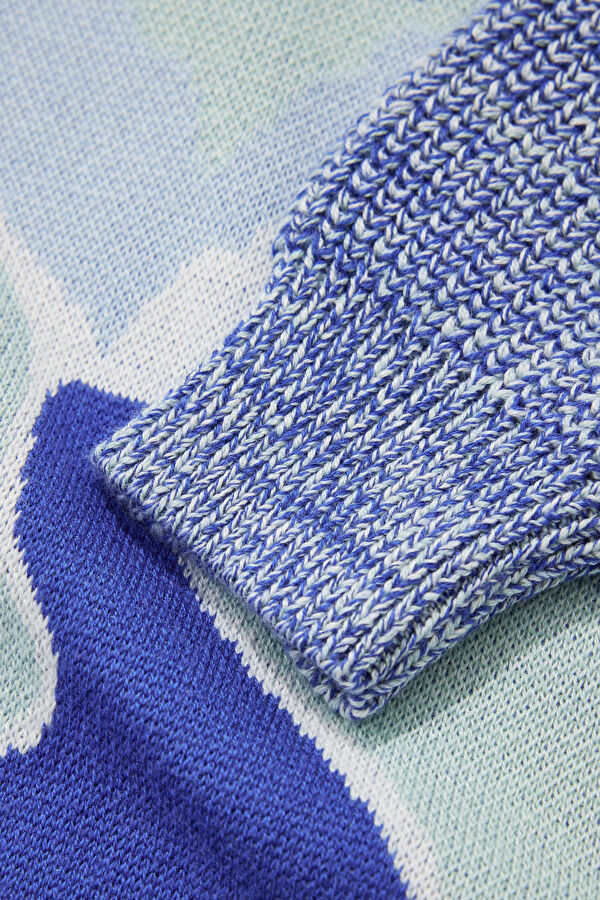 Colorful Patterned Knit Kids' Sweater 4
