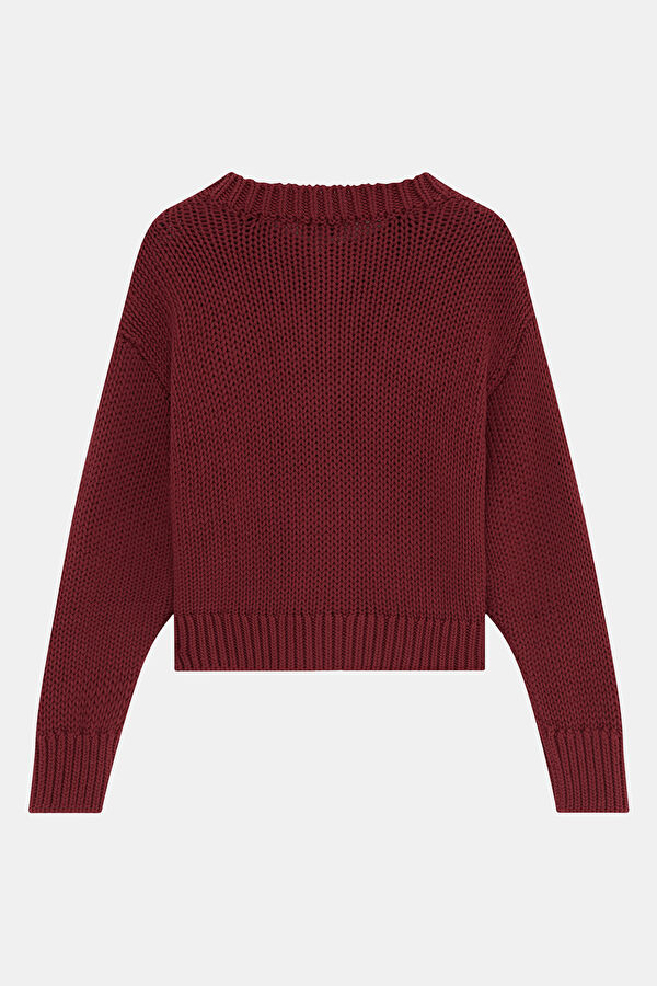Burgundy Knit Kids' Cardigan 2