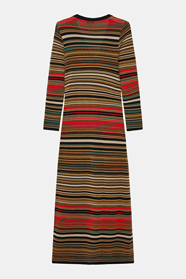 Colorful Striped Pattern Women's Dress 2