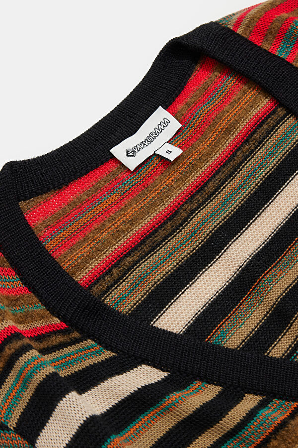 Colorful Striped Pattern Women's Dress 3