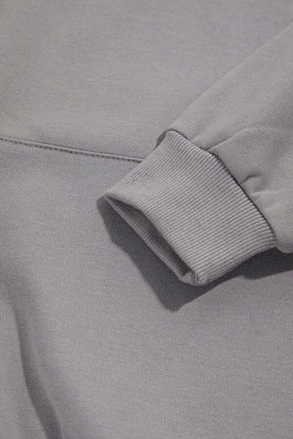Açık Mavi Relax Kalıp Kapüşonlu Erkek Sweatshirt 4
