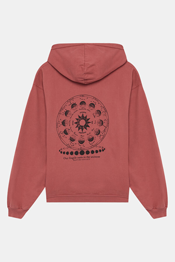 Açık Pembe Relax Kalıp Kapüşonlu Erkek Sweatshirt 2