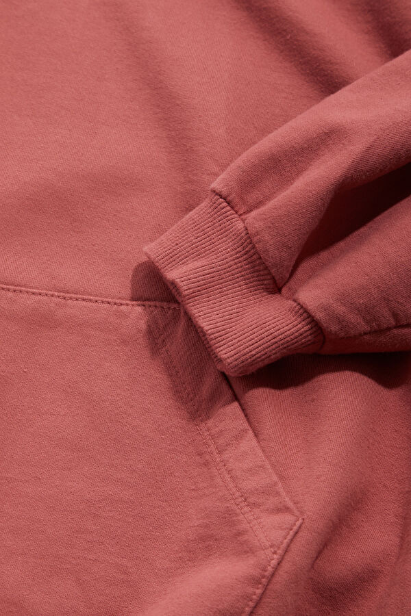 Açık Pembe Relax Kalıp Kapüşonlu Erkek Sweatshirt 5
