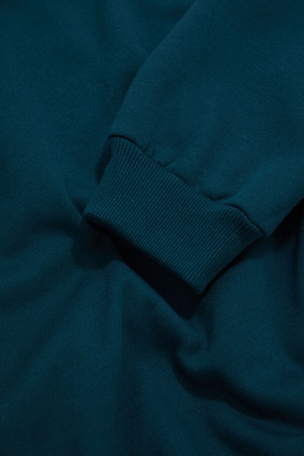 Koyu Yeşil Relax Kalıp Bisiklet Yaka Erkek Sweatshirt 5