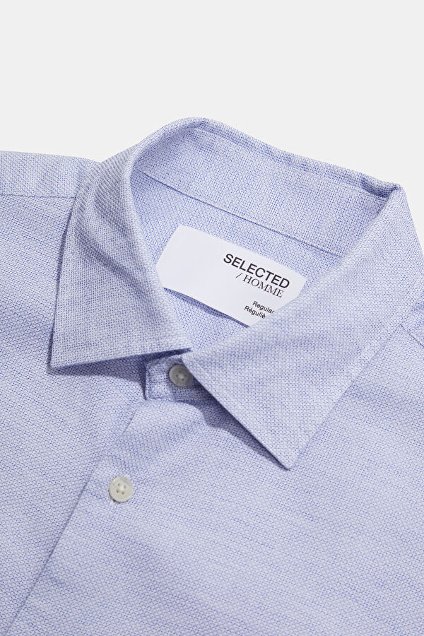 Light Blue Striped Men's Shirt 3